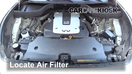2014 Infiniti QX70 3.7L V6 Filtre à air (moteur) Changement